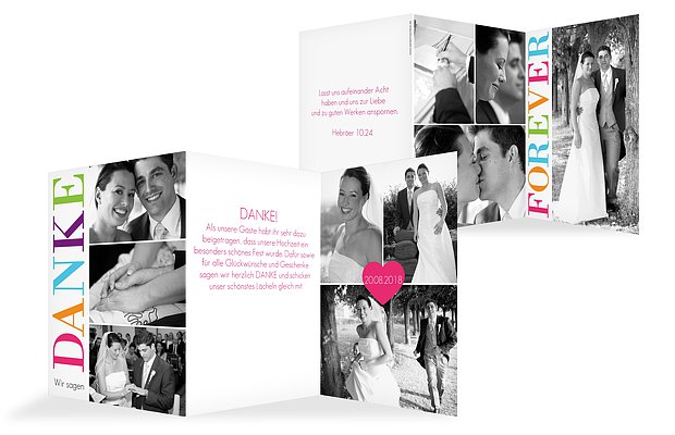 Dankeskarten Hochzeit "LOVE"