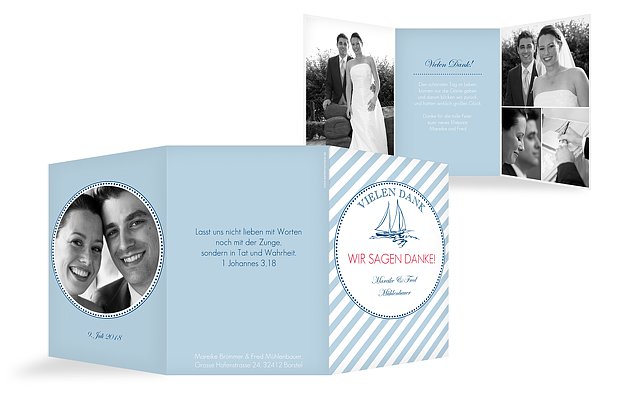 Dankeskarten Hochzeit "Maritim"