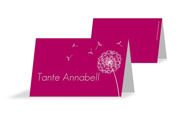 Tischkarte Taufe "Pusteblume"