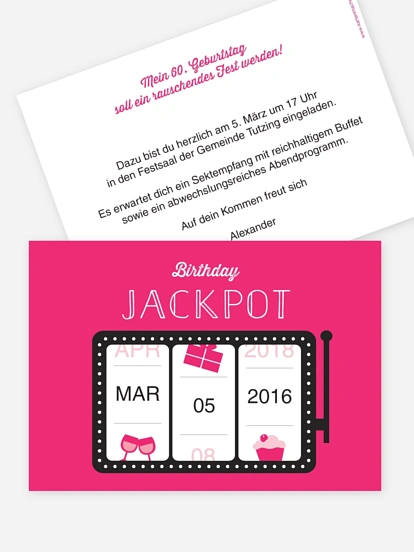 Geburtstagseinladung Hauptgewinn pink 0200800001de_DE