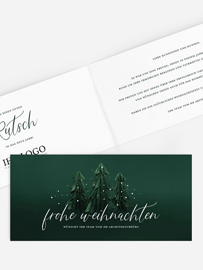 Geschäftliche Weihnachtskarte "Felt Forest"
