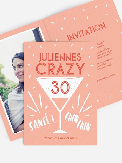 invitation anniversaire 30 "Life Is A Party"