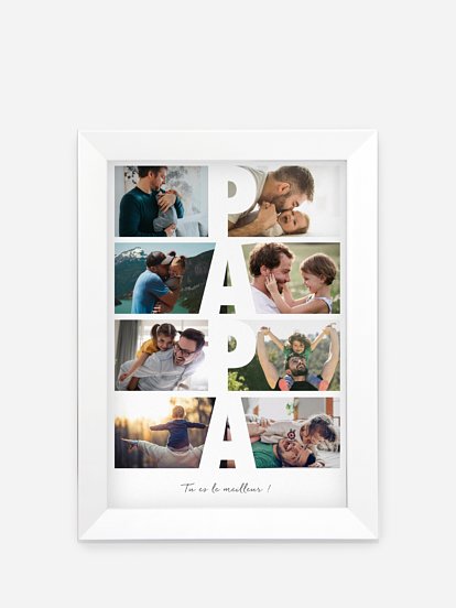 Affiche encadrée fête des pères "Papa en lettres"