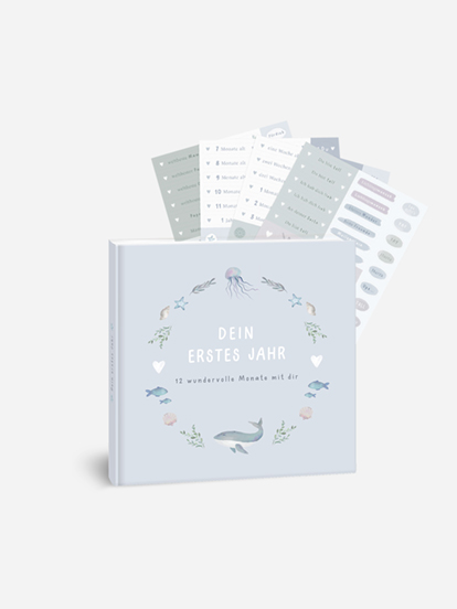 Babytagebuch "Mein erstes Lebensjahr + Sticker-Set"