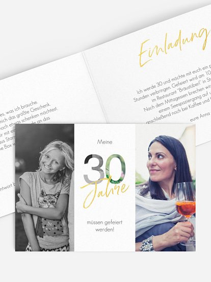 Einladung 30. Geburtstag "Ehrentag"