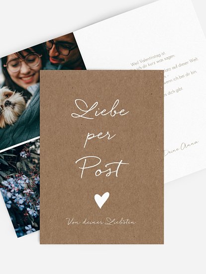 Karte zum Valentinstag "Liebe per Post"