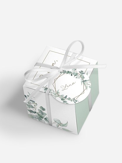 Gastgeschenkbox personalisiert "Soft Greenery"