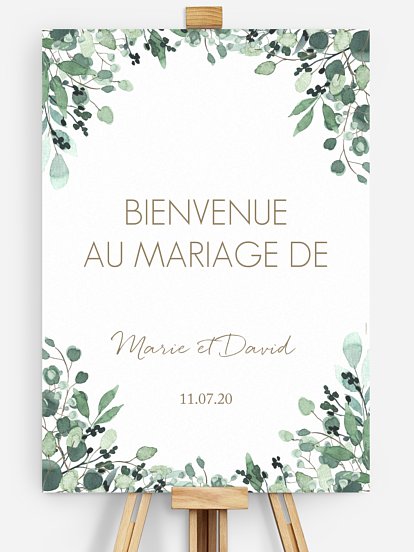 Poster bienvenue mariage "All The Greenery"