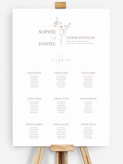 Sitzplan Plakat "Soft Dried Bouquet"