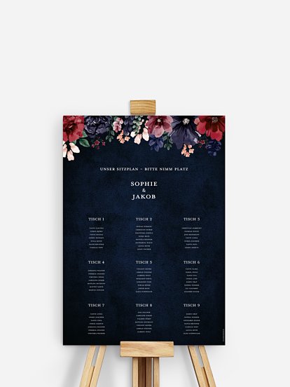 Sitzplan Plakat "Bouquet Frame"