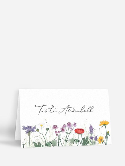 Tischkarte Taufe "Wildflowers"