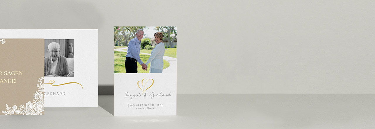 Dankeskarten für die Goldene Hochzeit – edel & individuell
