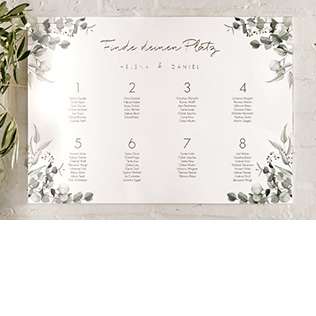 Sitzplan für die Hochzeit