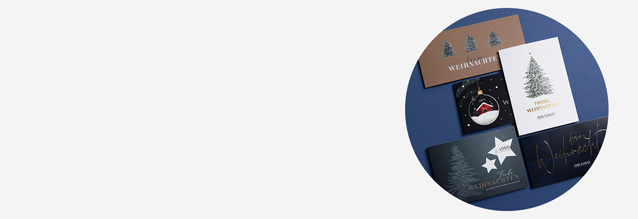 Geschäftliche Weihnachtskarten 2022 » mit Logo drucken