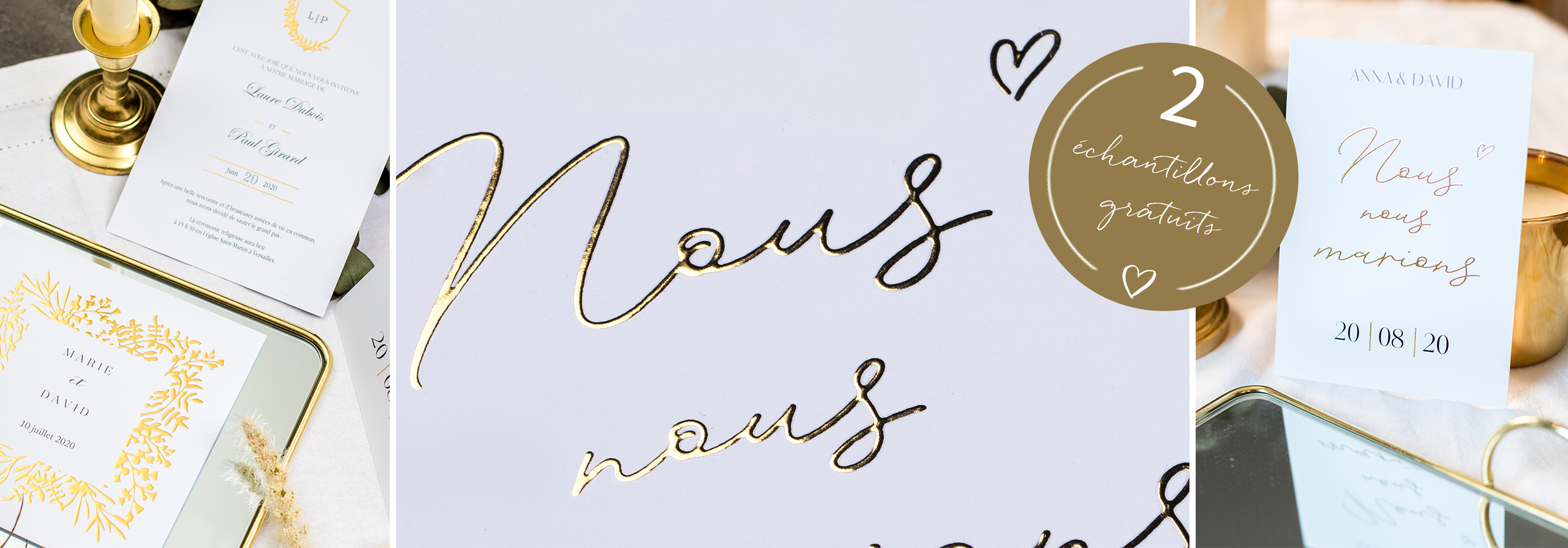 faire-part mariage avec dorure
