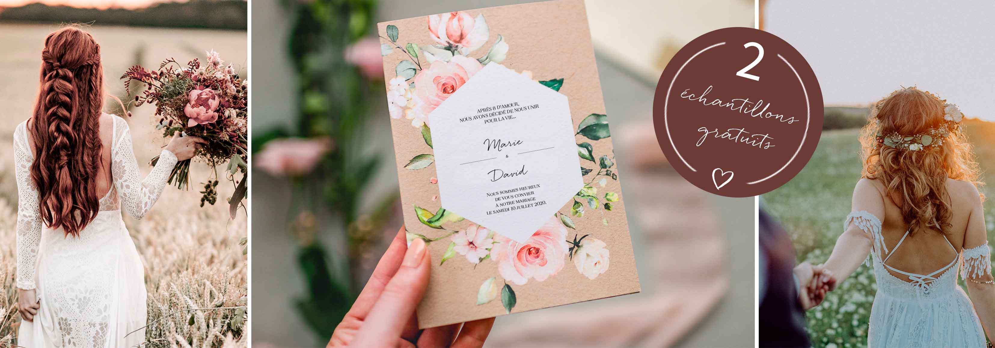 Faire-part mariage nature à personnaliser - 2 essais gratuits
