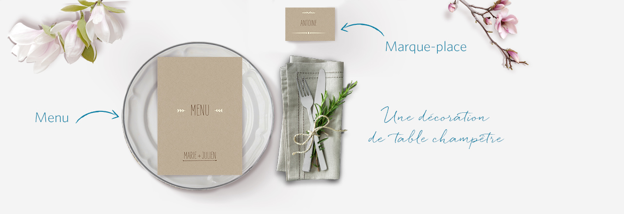 Marque-place "Rustic Love"