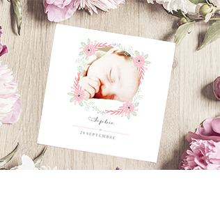 Faire,part naissance fleur