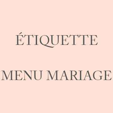 Étiquette menu mariage