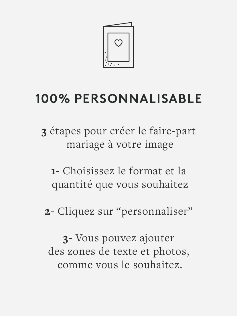 Faire-part mariage Personnalisation libre