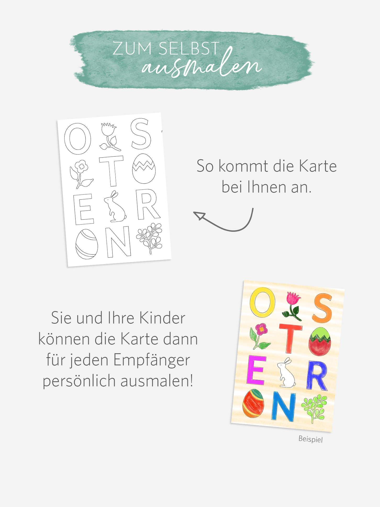 Partyeinladung Buchstabenspiel zum Ausmalen