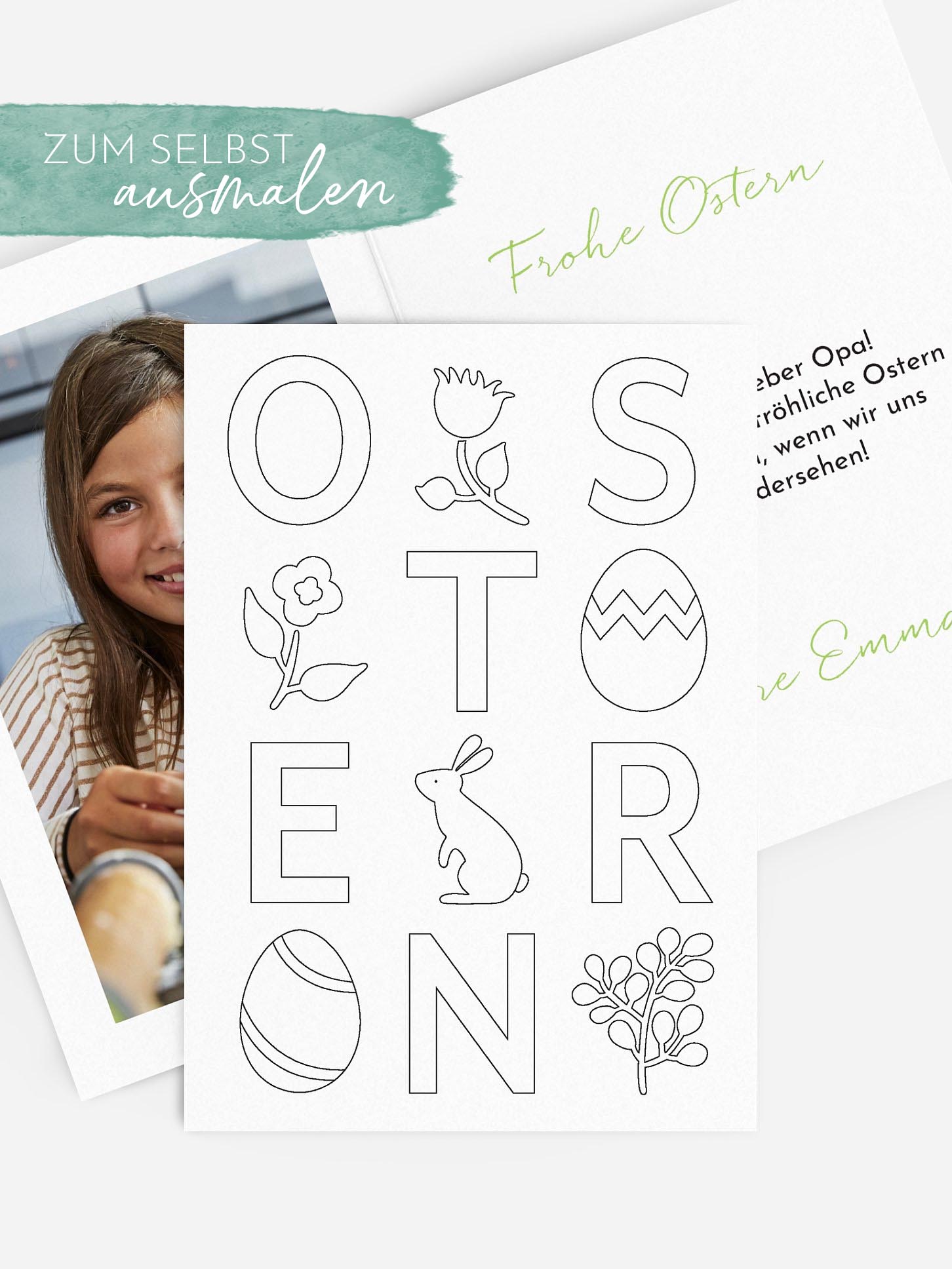 Partyeinladung Buchstabenspiel zum Ausmalen