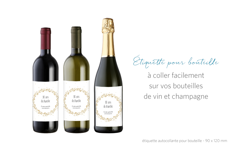 Étiquette pour bouteille Couronne scintillante