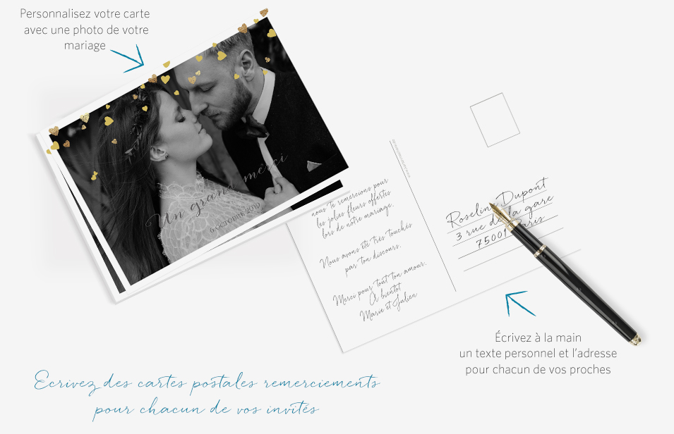 Carte remerciements Pluie d'amour