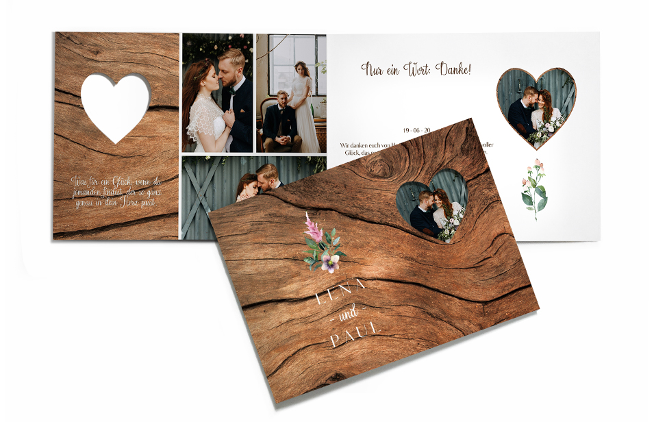 Dankeskarte Hochzeit Rustic Bloom