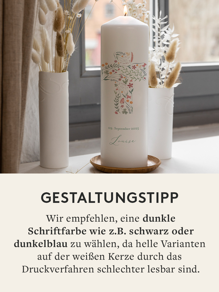 Konfirmationskerze Modern Font