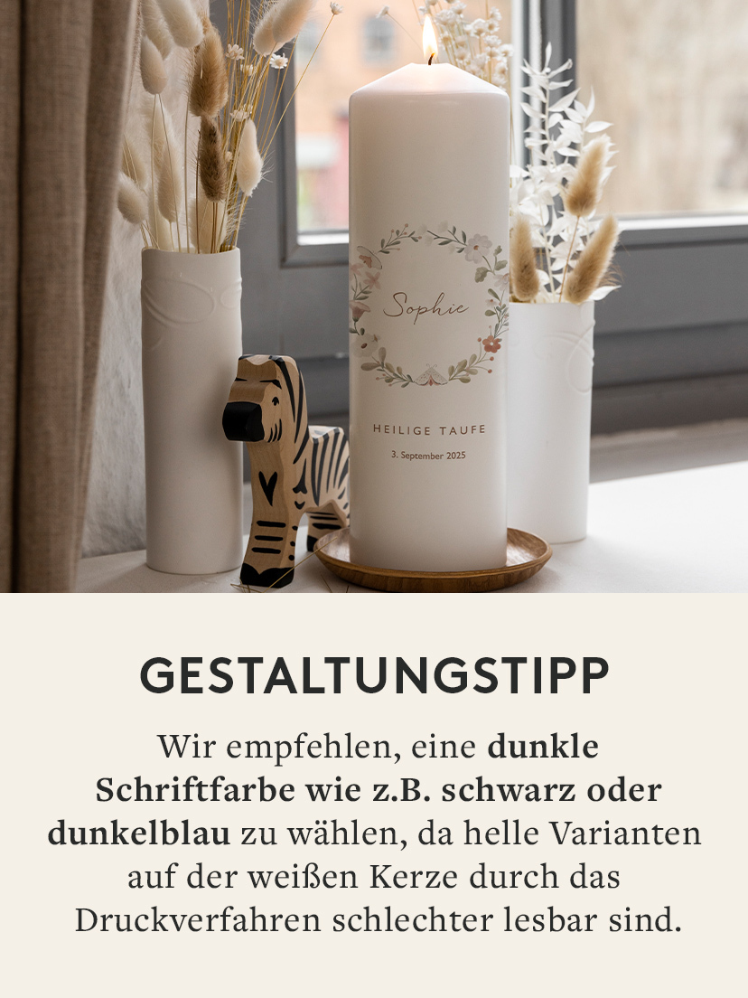 Taufkerze Soft Greenery