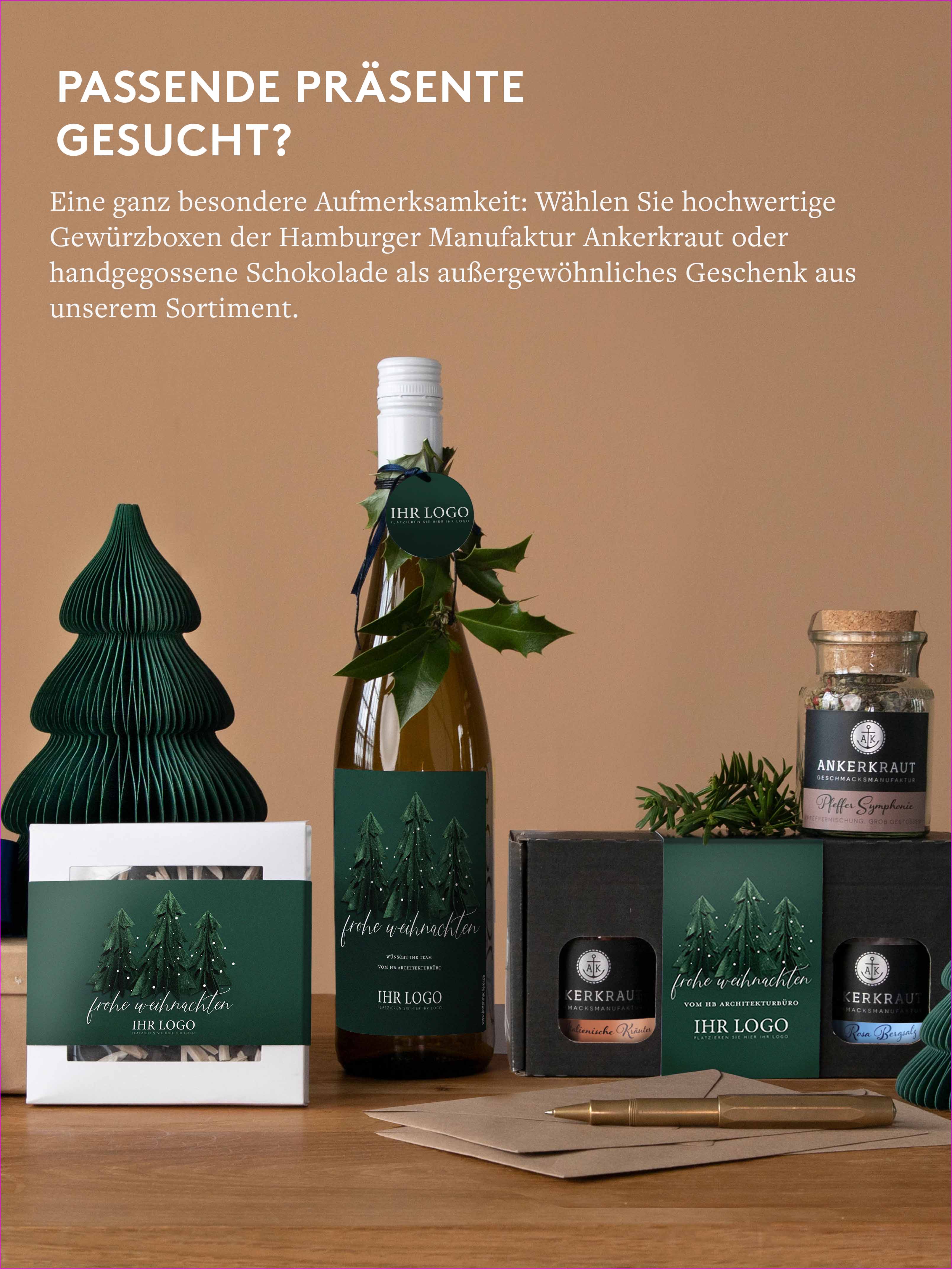 Geschäftliche Weihnachtskarte Felt Forest