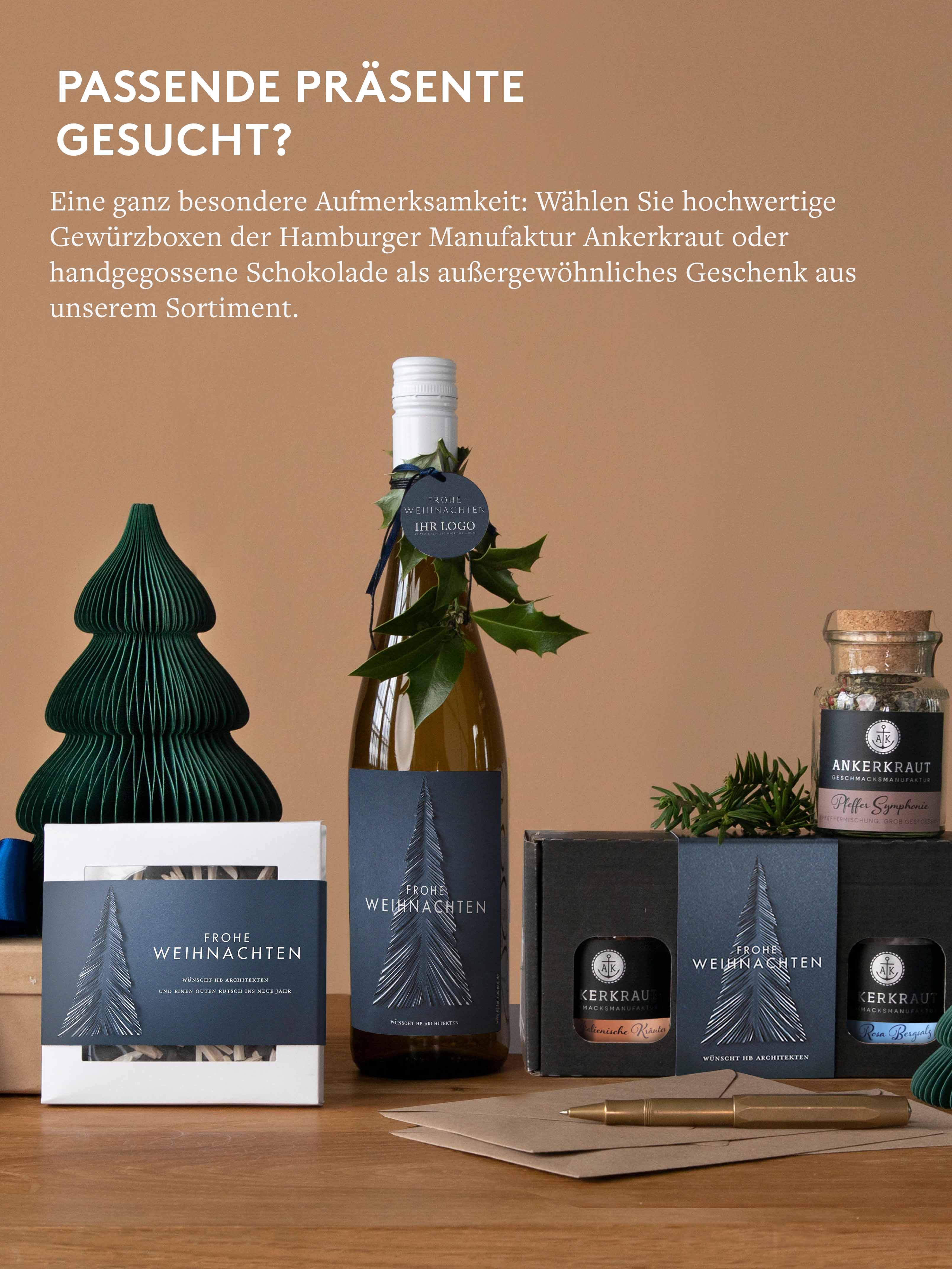 Geschäftliche Weihnachtskarte Papiertannenbaum