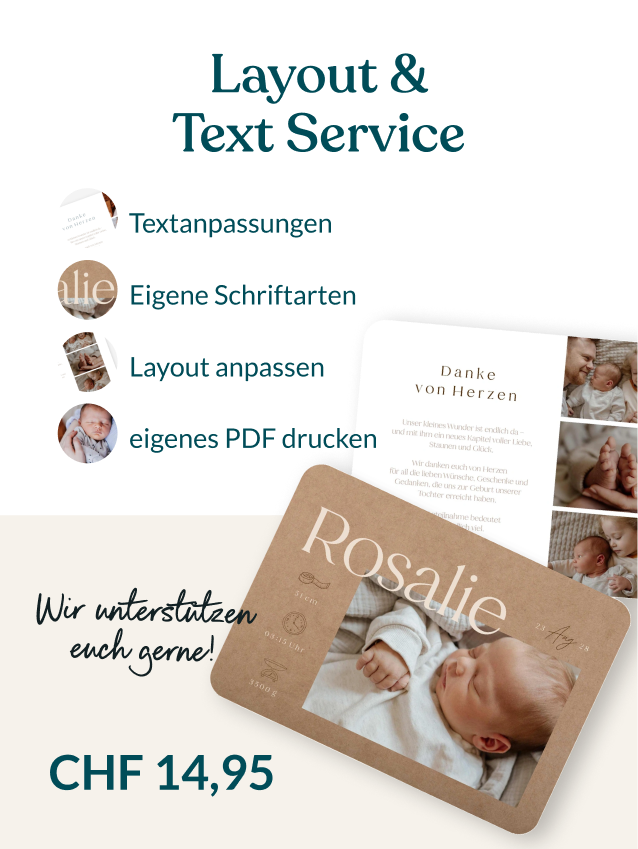 Individualprodukt Layout und Text Service