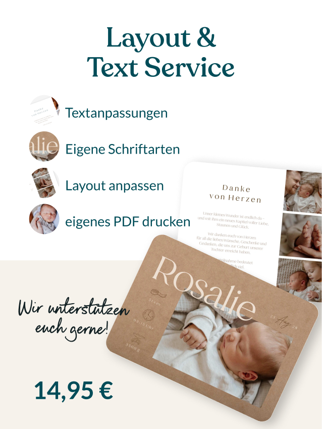 Individualprodukt Layout und Text Service