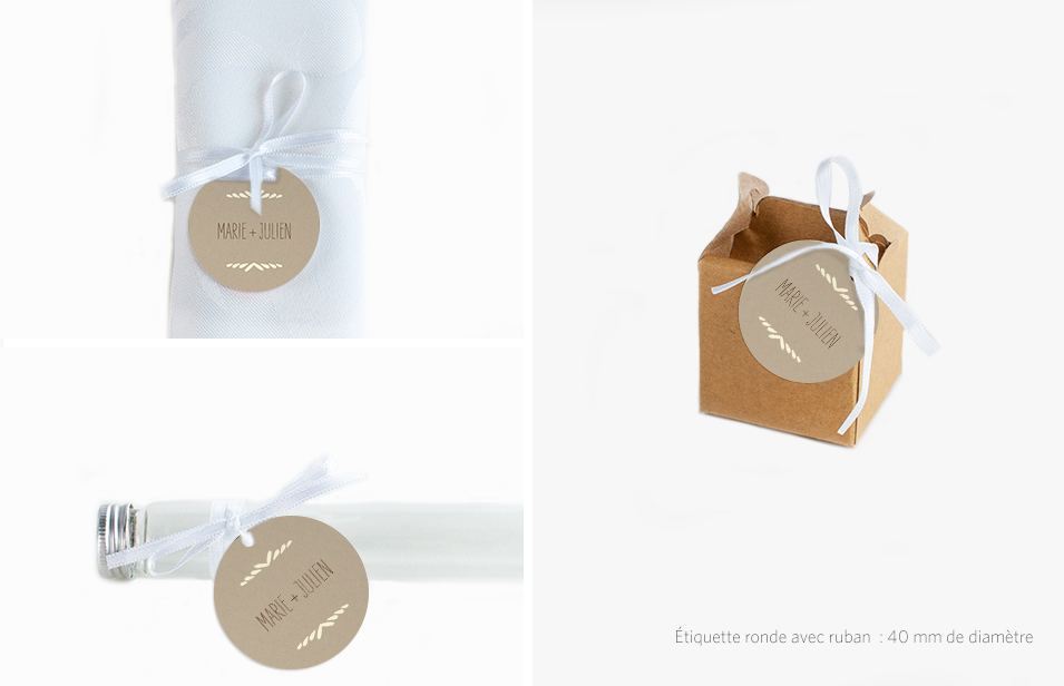 Étiquette avec ruban Rustic Love