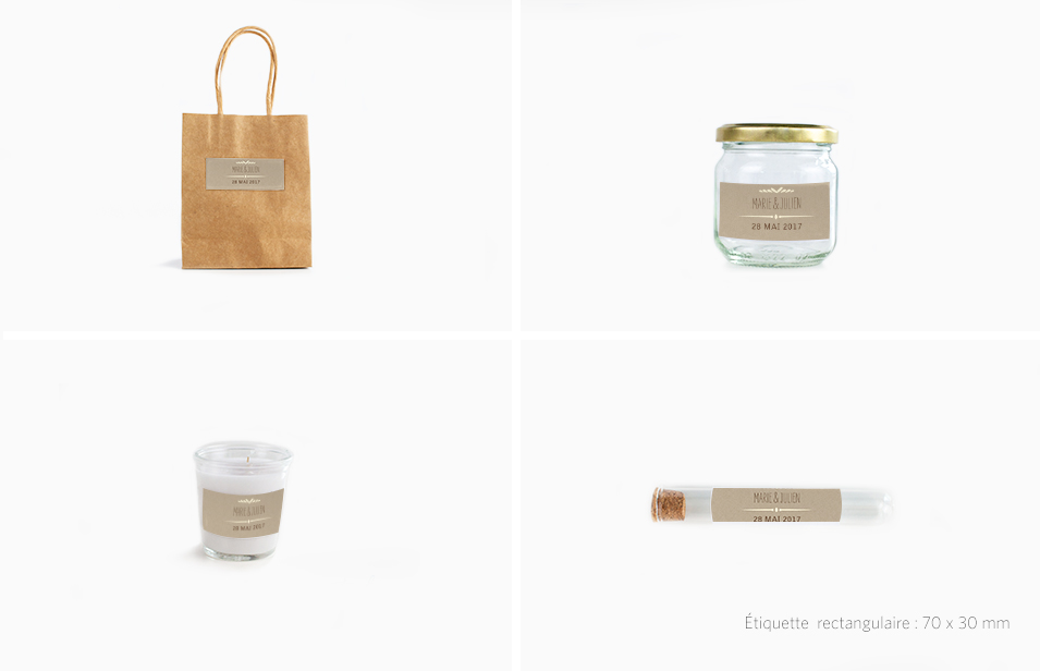 Étiquette cadeau mariage Rustic Love