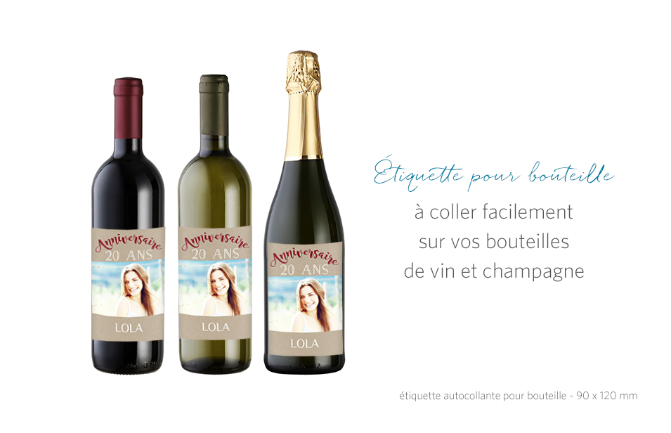 Étiquette pour bouteille Pictos vintage