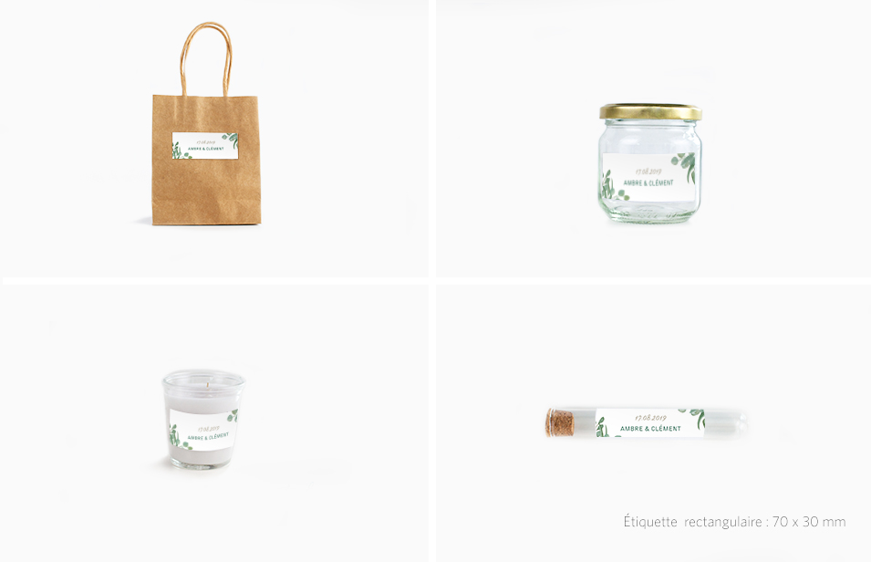 Étiquette cadeau mariage Eucalyptus