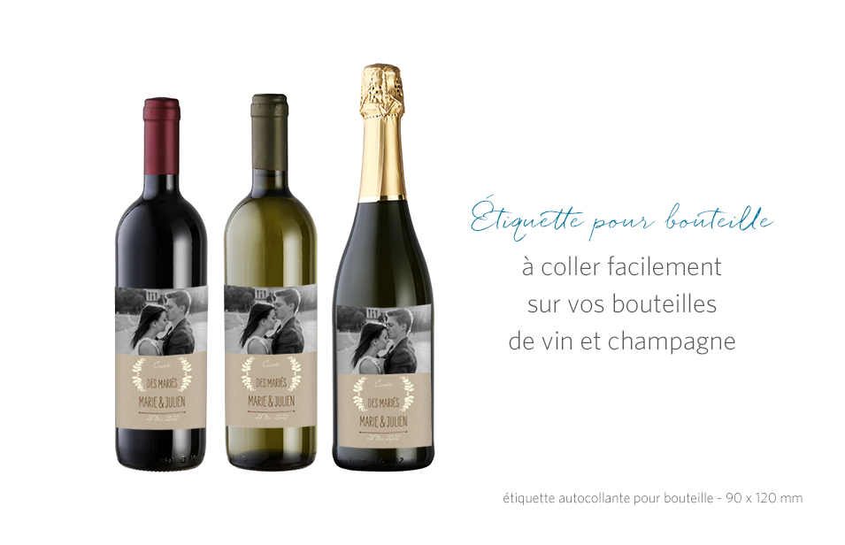 Étiquette bouteille Rustic love