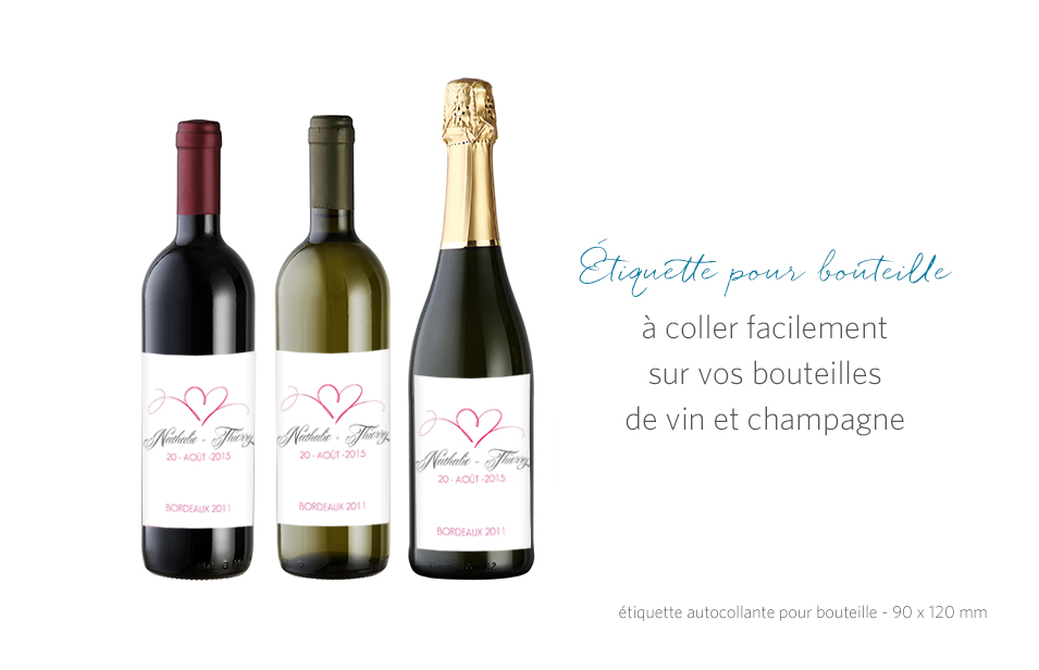 Étiquette bouteille En plein coeur