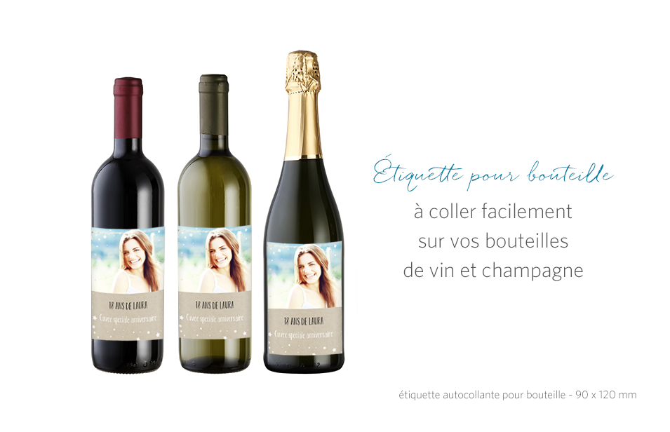 Étiquette pour bouteille Couronne d'étoiles