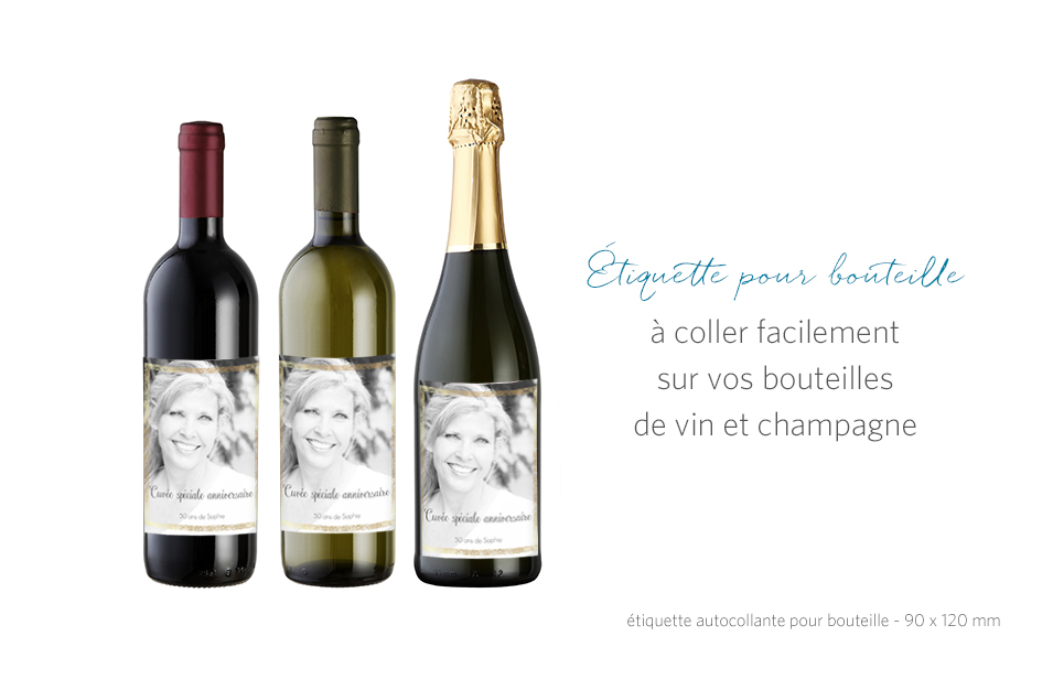 Étiquette pour bouteille Portrait chic