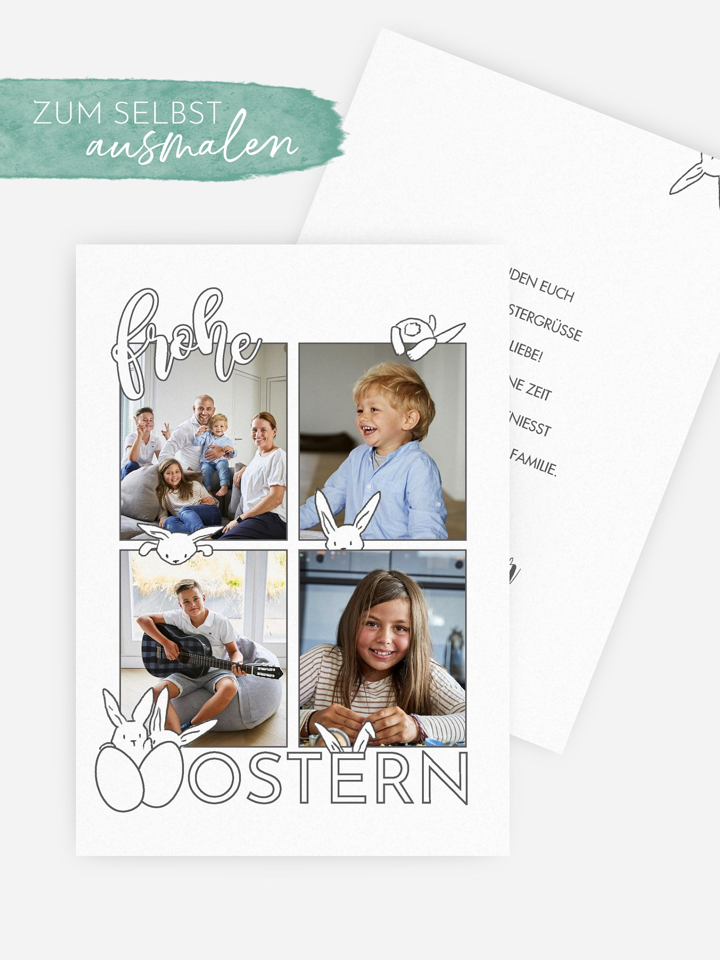 Partyeinladung Versteckspiel zum Ausmalen