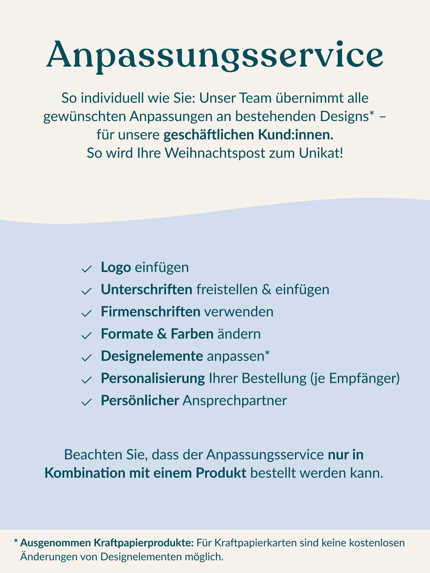 Individualprodukt Anpassungsservice
