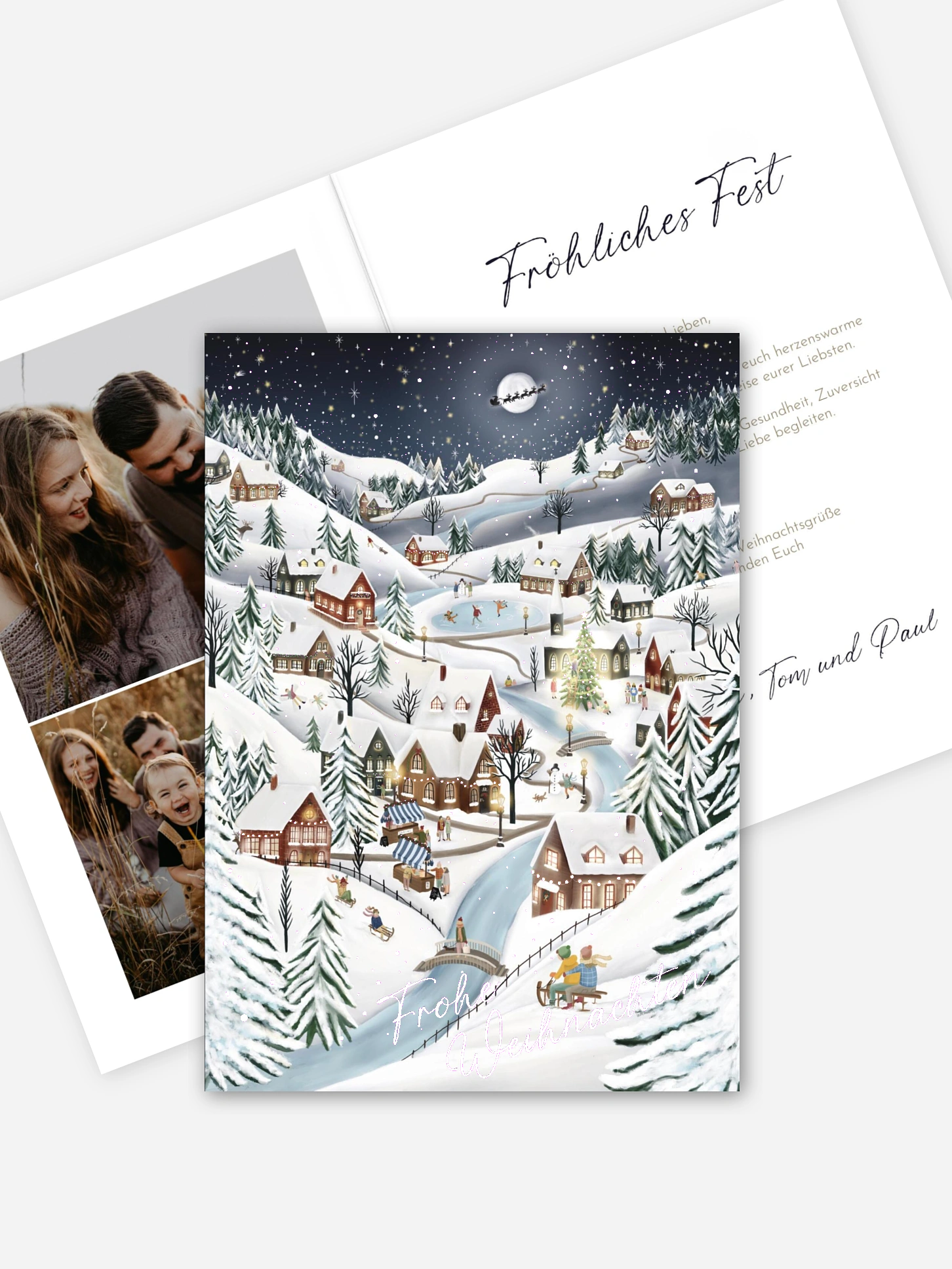 Weihnachtskarte Winterfreude