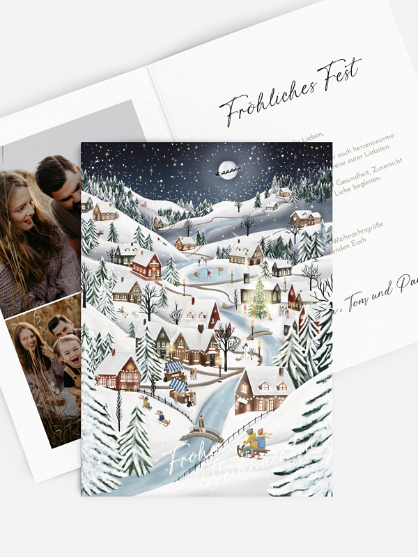Weihnachtskarte Winterfreude
