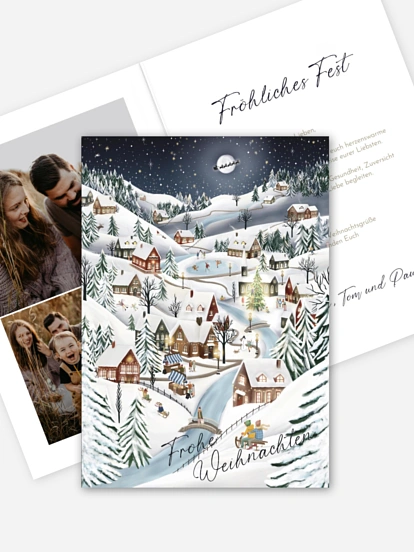 Weihnachtskarte Winterfreude