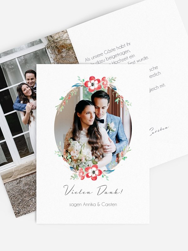 Dankeskarte Hochzeit Blossom