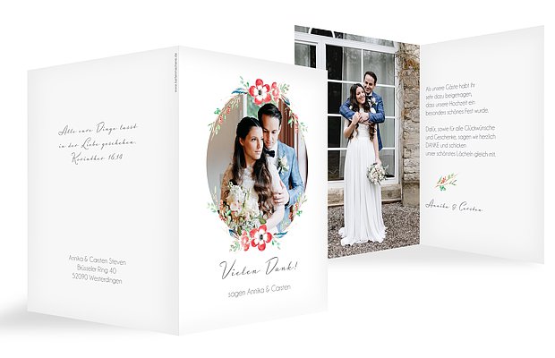 Dankeskarte Hochzeit Blossom